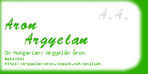 aron argyelan business card